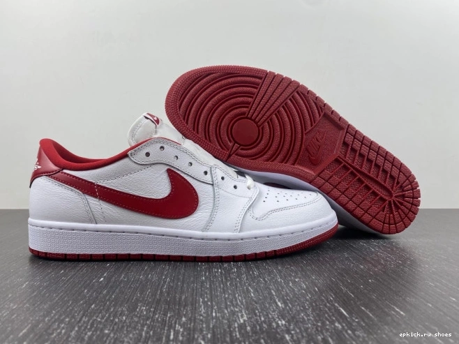 Rep Jordan Low 1 705329-101 White Retro Red Varsity 0821